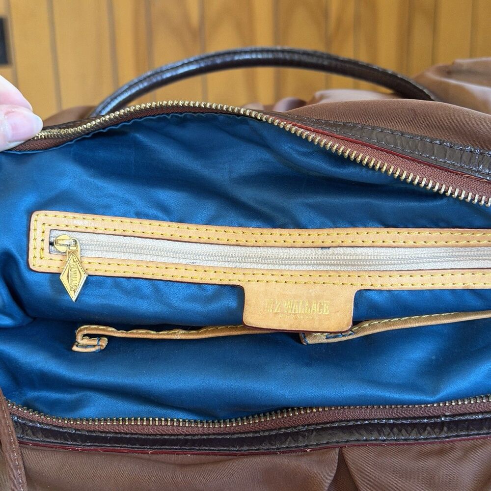 MZ Wallace Brown Nylon Leather Large Top Handle Tote Bag - Picture 16 of 16